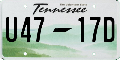 TN license plate U4717D