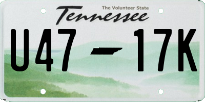 TN license plate U4717K