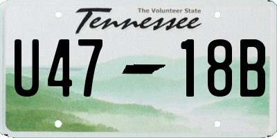 TN license plate U4718B
