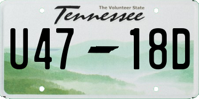 TN license plate U4718D