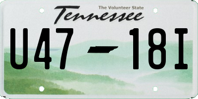 TN license plate U4718I