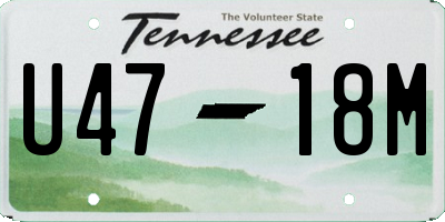 TN license plate U4718M