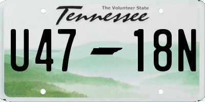 TN license plate U4718N