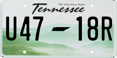 TN license plate U4718R