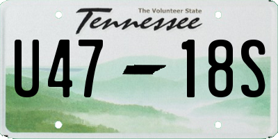 TN license plate U4718S