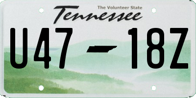 TN license plate U4718Z