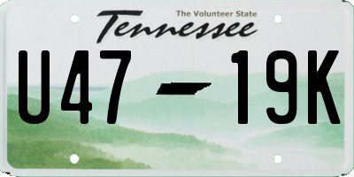 TN license plate U4719K