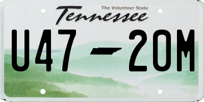 TN license plate U4720M