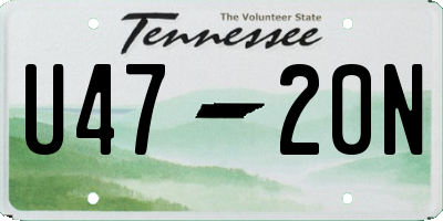 TN license plate U4720N