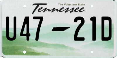 TN license plate U4721D