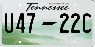 TN license plate U4722C