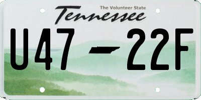 TN license plate U4722F