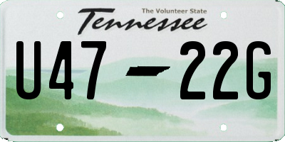 TN license plate U4722G