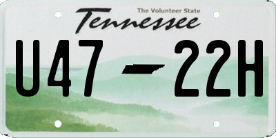 TN license plate U4722H