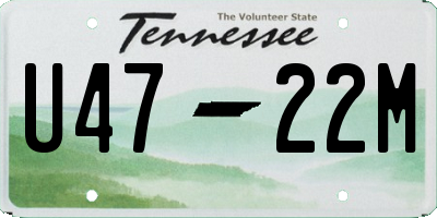 TN license plate U4722M