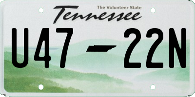 TN license plate U4722N