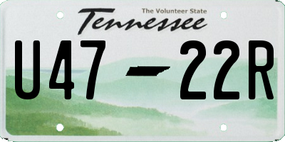 TN license plate U4722R
