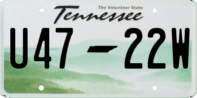 TN license plate U4722W