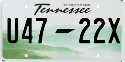 TN license plate U4722X