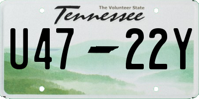 TN license plate U4722Y