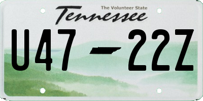 TN license plate U4722Z