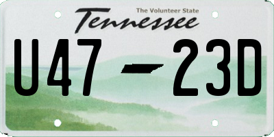 TN license plate U4723D