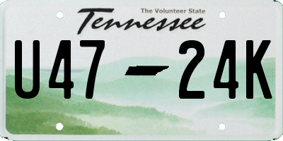 TN license plate U4724K