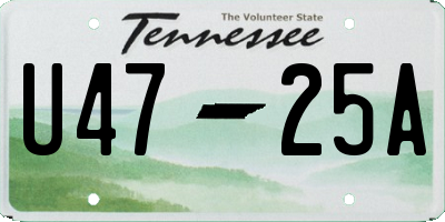 TN license plate U4725A