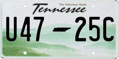TN license plate U4725C