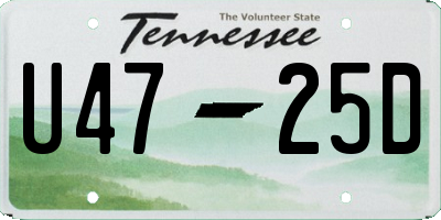 TN license plate U4725D