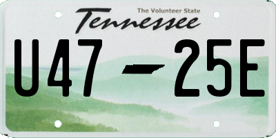 TN license plate U4725E