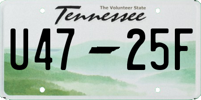 TN license plate U4725F
