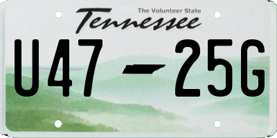 TN license plate U4725G