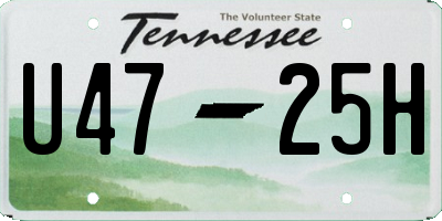 TN license plate U4725H