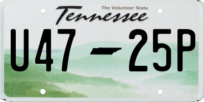 TN license plate U4725P