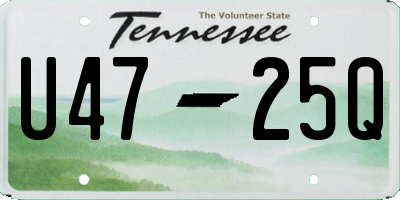 TN license plate U4725Q