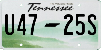 TN license plate U4725S