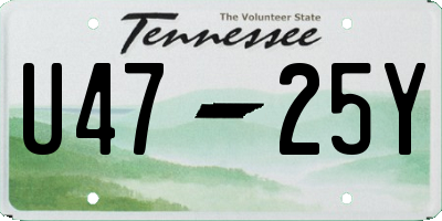 TN license plate U4725Y