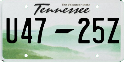 TN license plate U4725Z