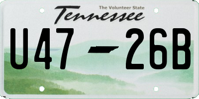 TN license plate U4726B