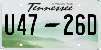 TN license plate U4726D