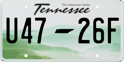 TN license plate U4726F