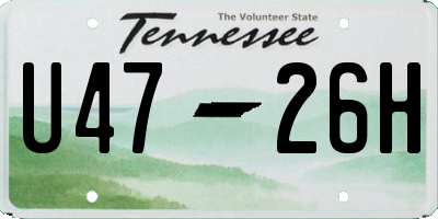 TN license plate U4726H