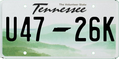 TN license plate U4726K