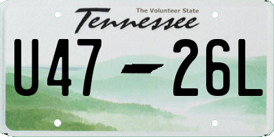 TN license plate U4726L