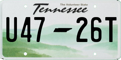 TN license plate U4726T