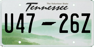 TN license plate U4726Z