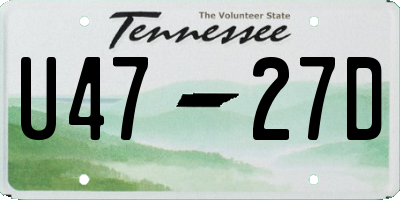 TN license plate U4727D