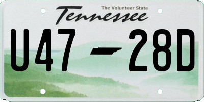 TN license plate U4728D