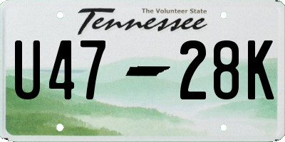 TN license plate U4728K